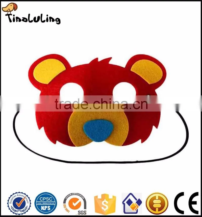 2017 wholesale animal shaped bear party cosplay mask anime cosplay felt funny mask for kids