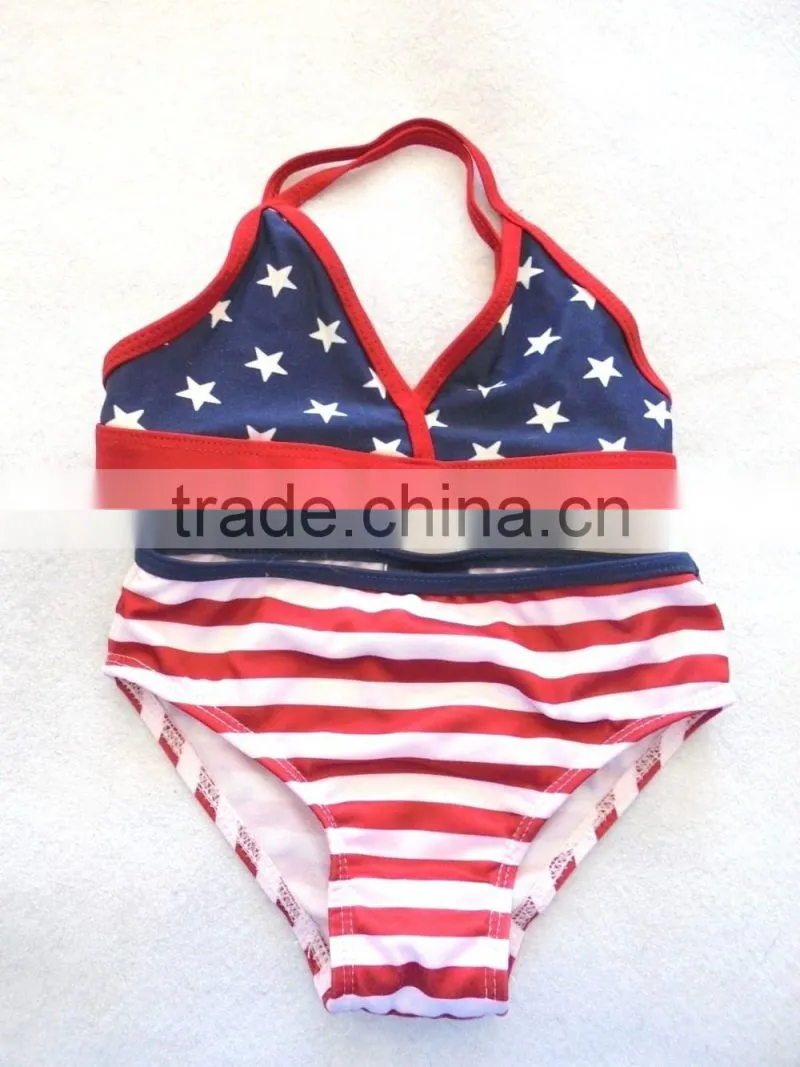 2017 Fashion Seaside Navy Style Swimwear Kids Beach Swim Suit Bowknot Bathing Chiffon Suit