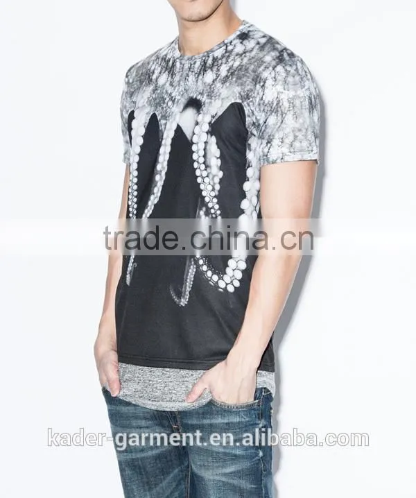 Octopus Sublimation T shirt Customize 100% Polyester Sublimation T Shirts