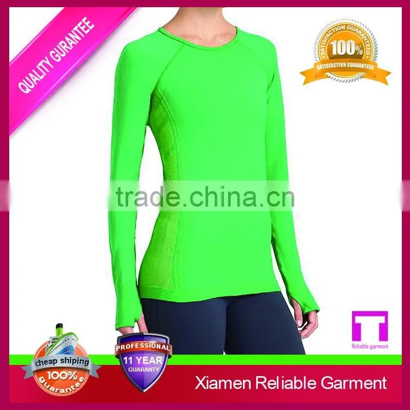 Blank purple wholesale long sleeve women dry fit sport t shirts