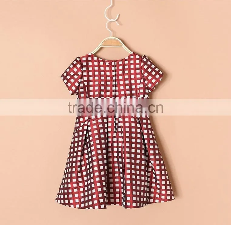 2017 high quality one piece design spring summer short sleeve baby girl party dress children frocks designs