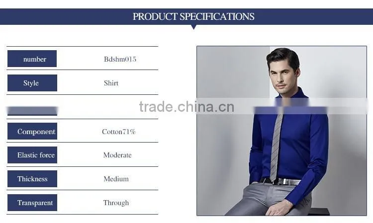 2016 New Model Shirts For Men Royal Blue Shirt