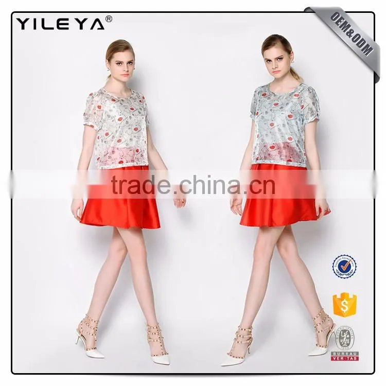 Good Quality Pleated High Waist Polyester Short Skirt