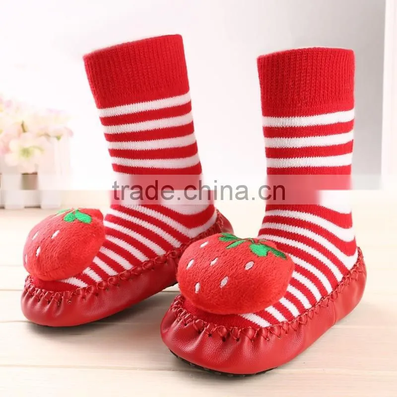 2016 Custom sock wholesale low MOQ cartoon tube baby shoe anti-slip floor sock