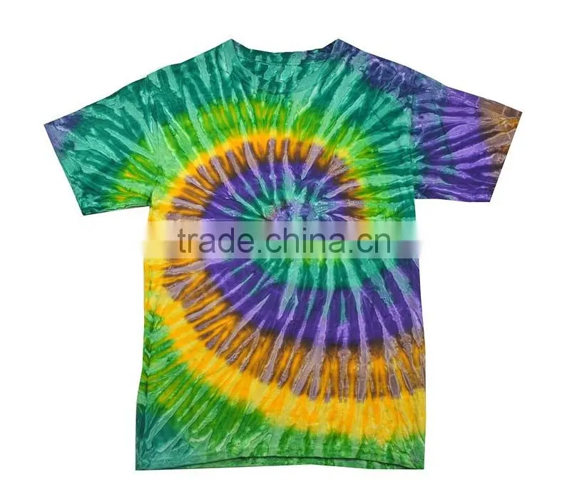 Guangzhou Shandao Factory Direct Sale Summer Casual O-Neck 190g 100% Cotton Custom Tie Dye Long Sleeve T Shirt