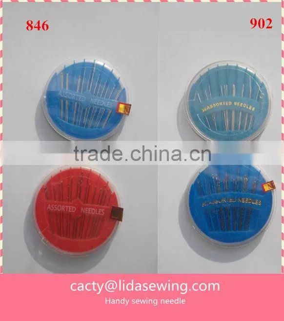 hand sewing needle compact with sewing thread