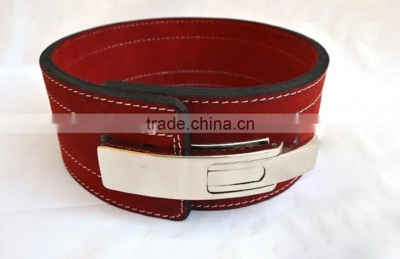 Lever buckle Genuine leather Power weight lifting belts