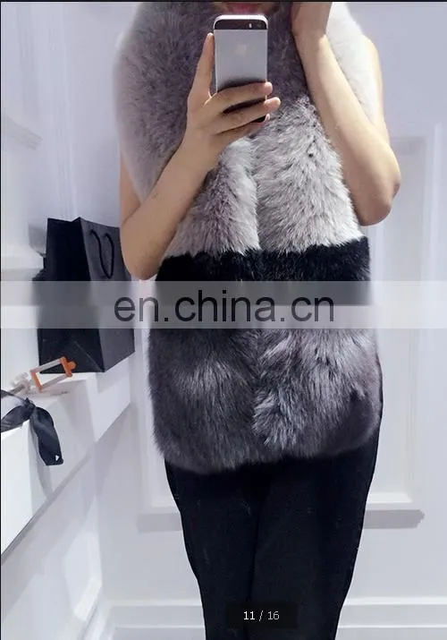 New Style Large Grey Fox Fur Scarf Real Fox Fur Shawl Cape For Lady