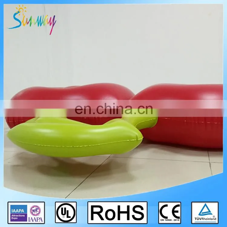 6P PVC Inflatable Pool Float Lounger, OEM Water Sport Cherry Air Mattress