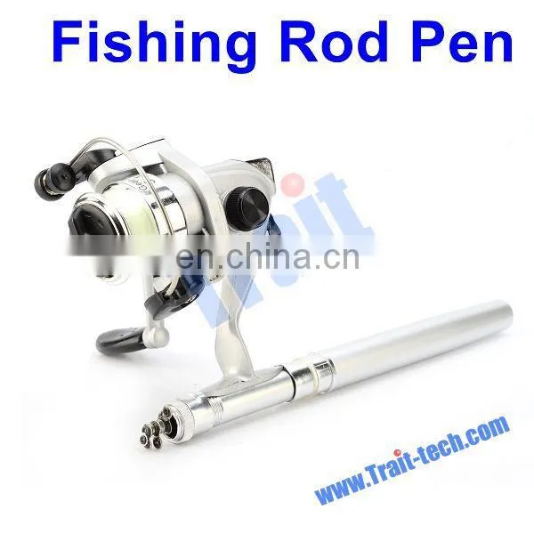 Wholesale Mini Aluminum Fibre Glass Retractable Pen Fishing Rod with Reel