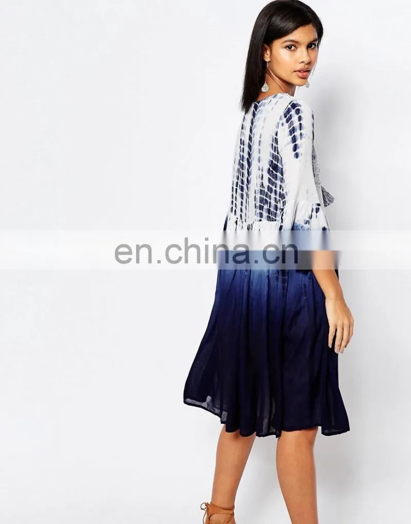 2016 OEM cotton prints women dresses latest summer women causal dress
