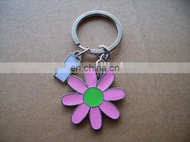animal shape enamal custom cut out metal keychain