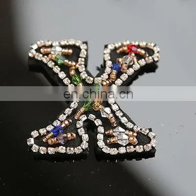 2018 Handmade English Letters alphabet Rhinestones beads patches applique sew on beading applique clothes