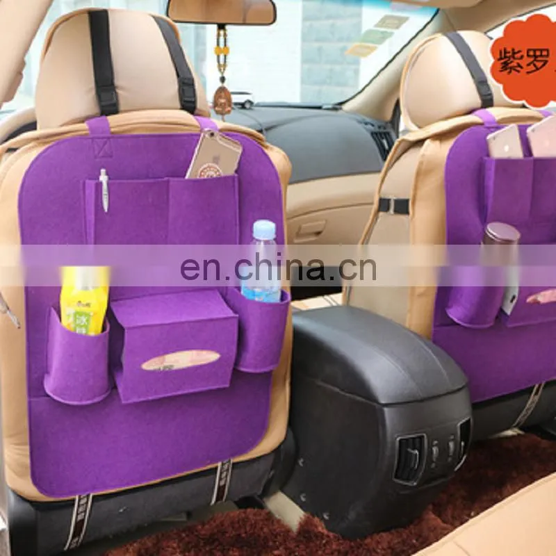Felt car seat back organizer/ back seat Multipocket Felt Back Seat OrganizerBag