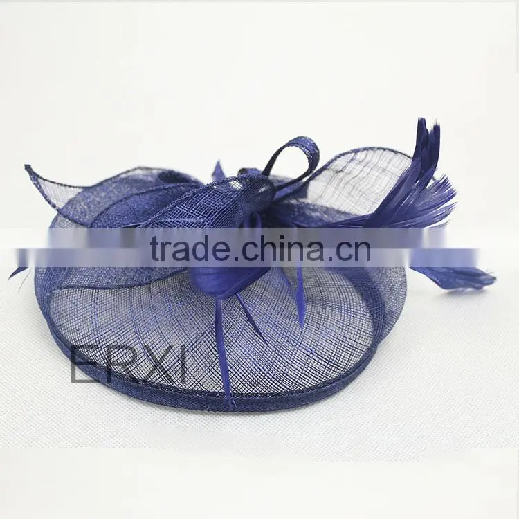 Wholesale Fashion 100% Sinamay Material Base Hat Fascinator For Women
