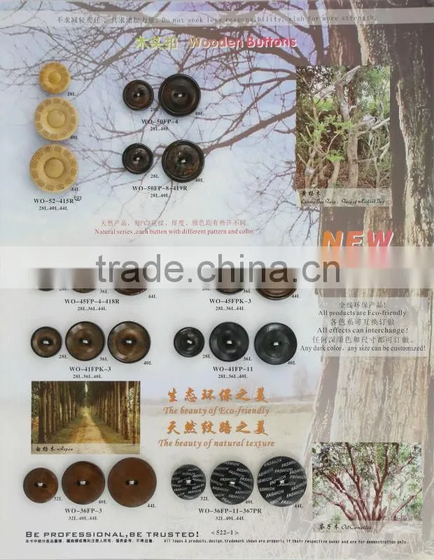 2holes high end real wooden button
