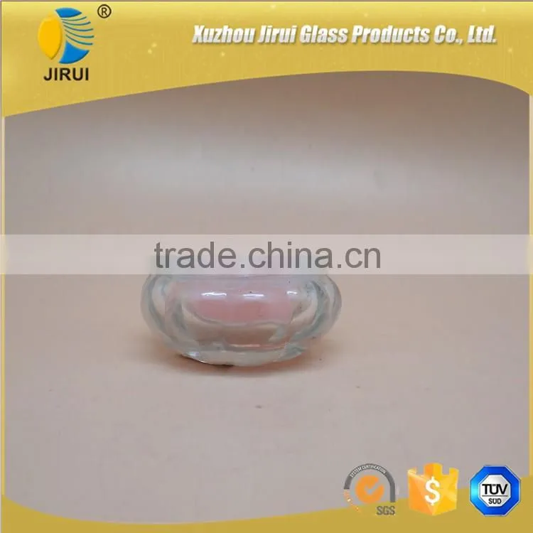 flower shape small glass candle jar