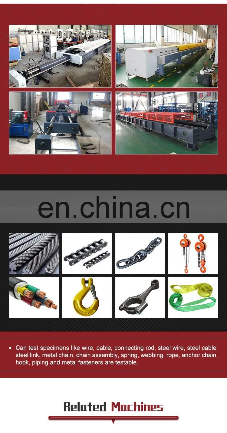 HST 2000kN 200Ton 5000kn 500ton Wire Rope Chain Webbing Sling Tensile Testing Machine Horizontal Test Bed