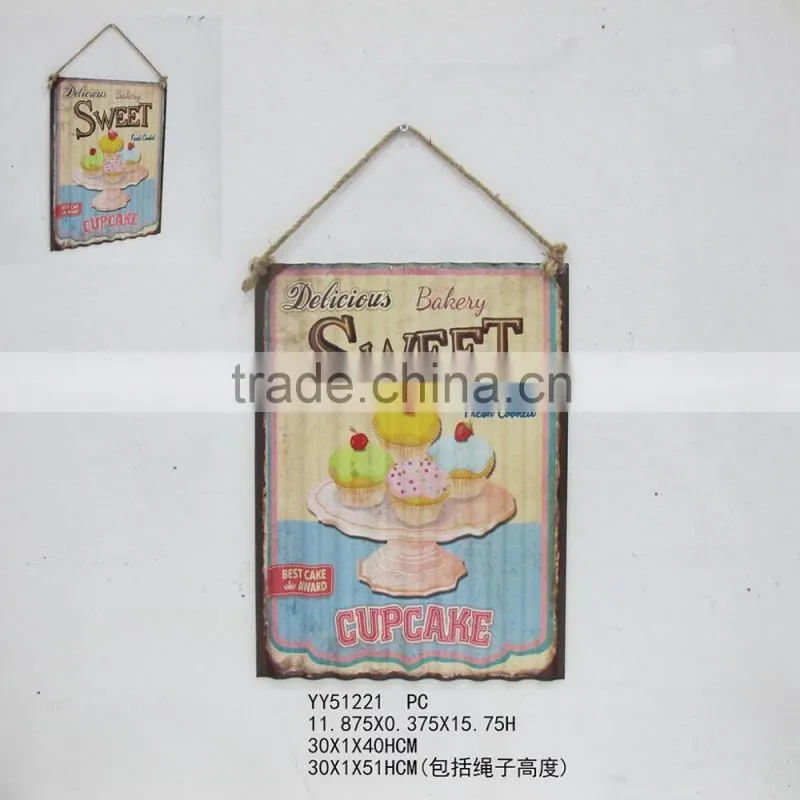 Factory vintage wave shape custom metal sign, metal wave tin plaque, factory advising plaque
