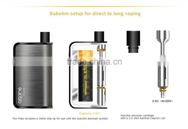 large stock Aspire Plato 50w TC kit with tank build in plato kit 50W TC start kit