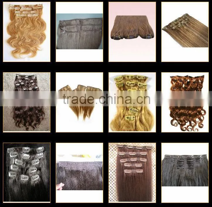 22" 613# clip in curly hair extensions clip on hair extension