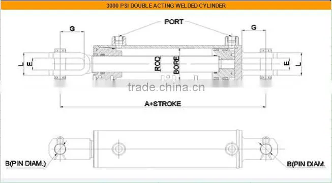 Hydraulic cylinder ram clevis welded cylinder 2008 with good quality