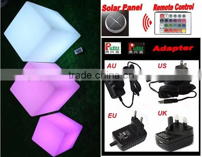 12"Solar LED light decotative cube with remote control YXF-3030S