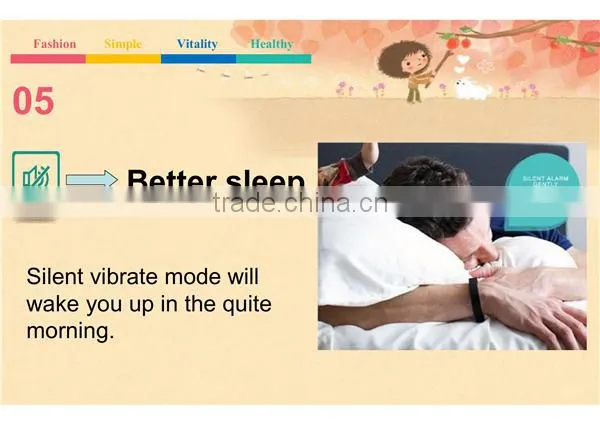 Vidonn Bluetooth Bracelet Sports Tracker + Silent Alarm Clock + Sleep Monitor