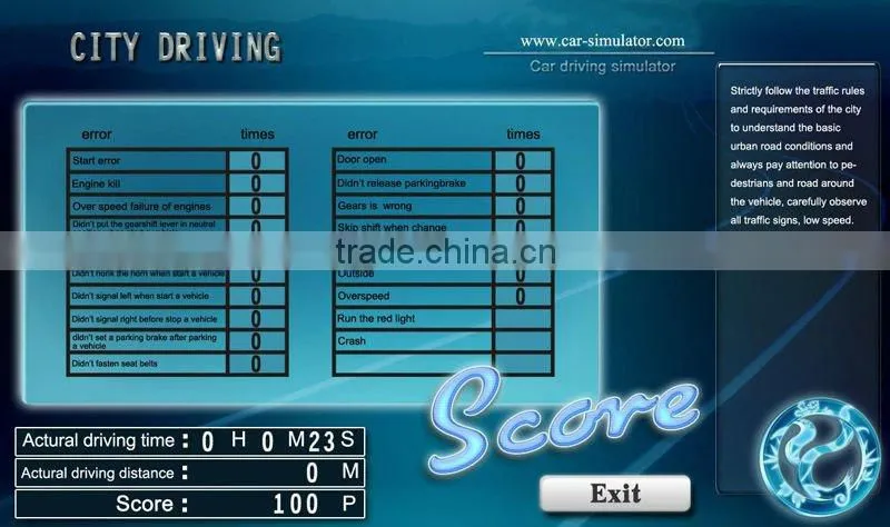 Right hand and left hand automobile driving simulator