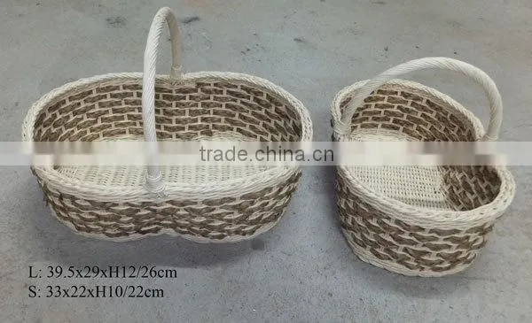 rattan basket with seagrass