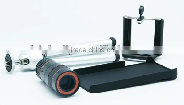 12X Zoom Telescope Phone Camera Lens Kit Tripod Case for Apple iPhone 4 4S 4G