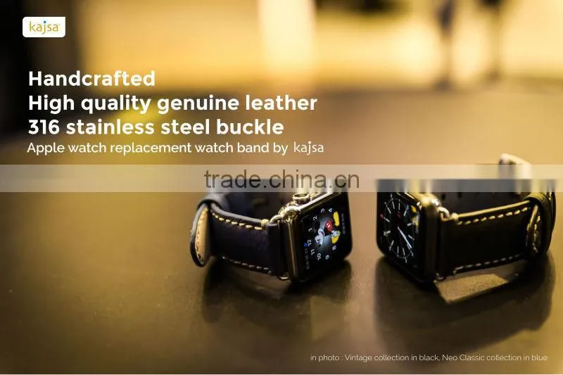 Original kajsa Neo Classic Collection Genuine Leather Watch Band Wrist Strap For 42MM Apple Watch MT-3967