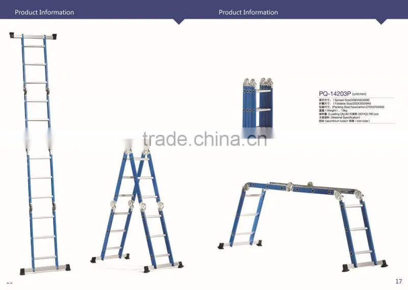 Triple Extension Aluminium ladder, GS and EN131 approval
