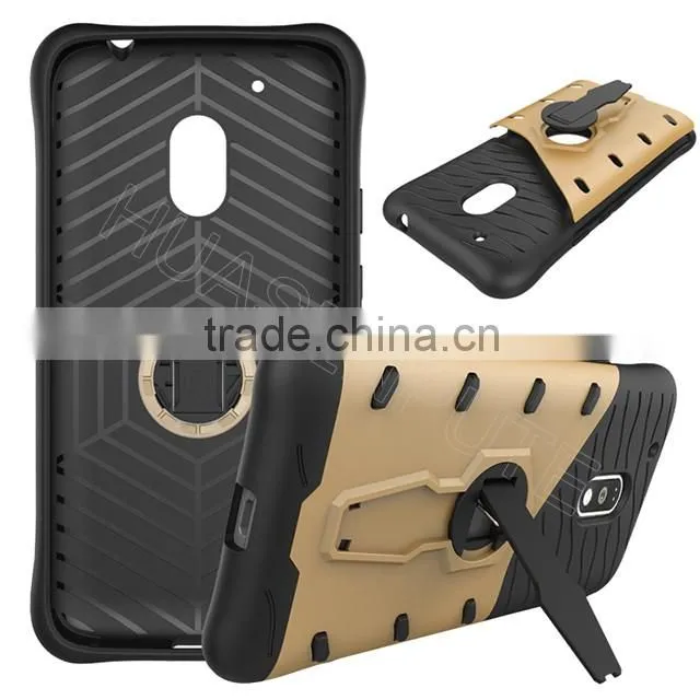 Heavy Duty Armour Shock Proof Hard Case Cover With Stand For Moto G4 Play