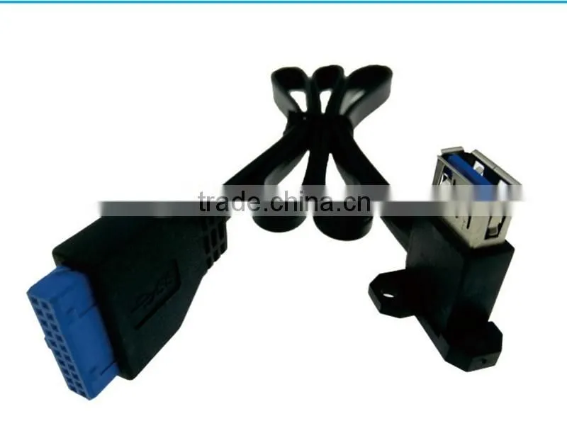 Panel Mount USB3.0 20Pin Extension Adapter Cable Mounting Ears
