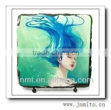 SH19 folk art sublimation slate as souvenior / Square small size