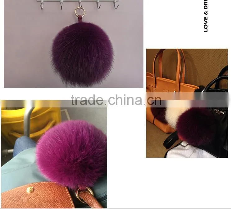 Fashion genuine fox fur ball for keychain ,bag toy Accessories