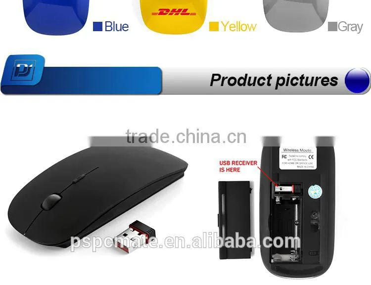 Laser Engraved LED Light Logo Mouse Wireless for Laptop PC