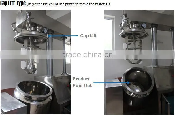 MIC- 500L cheap ice cream Vacuum mix tank/homogenizer syrup vacuum mixer with 500L oil and water tank with ce