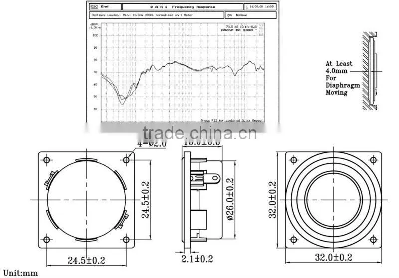 32mm 8ohm mini internal speaker