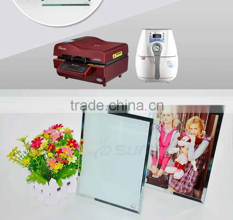 Sunmeta sublimation glass photo frame with clock