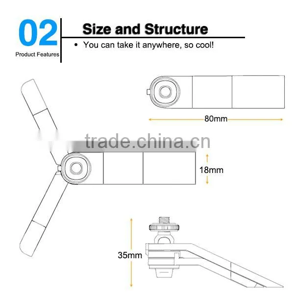 2015 Hot Selling Products, Portable Mini Camera Tripod, Tripod Holder for Cell Phone