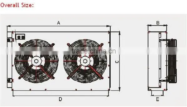 Air Cooled Condenser for Condensing Unit with Food, Fruit Meat and Vegetable, etc Cold Storage Room