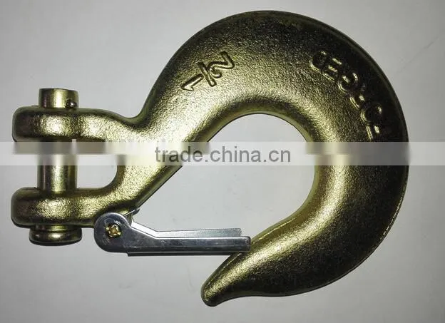 high quality forged carbon clevis slip hooks with latches