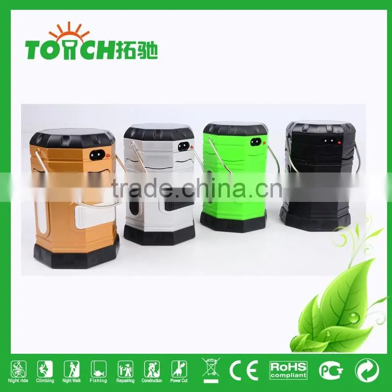 Colorful Solar Lantern Light with Inner Battery Camping Hiking Lamp Rechargeable Lantern Light High Power Torchlight