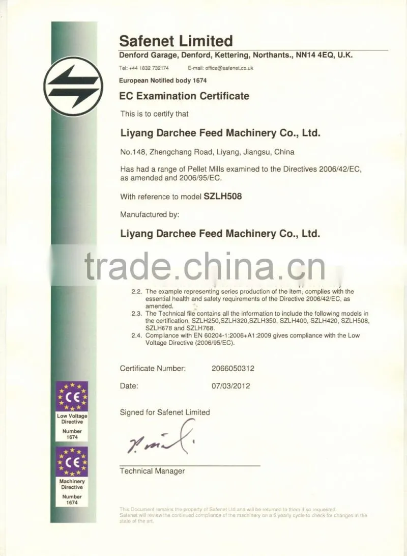 SZLH 250 Ring die livestock feed pellet mill/feed pelletizing machine/ duck feed processing machines CE/ISO9001 Certificate