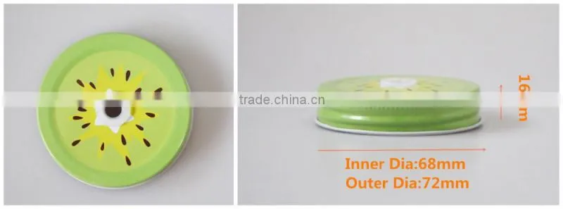 Kiwi fruit shaped custom straw metal tinplate Caps