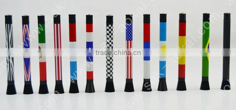 12cm Universal Coper+ABS Plastic Car Antenna National Flag, Car Radio Antenna
