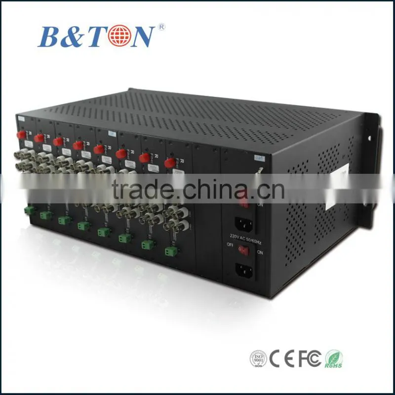 2U rack mount chassis fiber optical transmitter and receiver