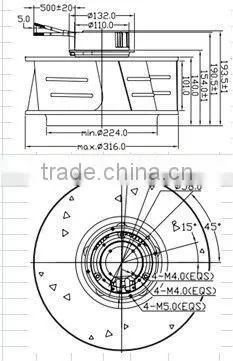 Tailored and Tested for you! PSC EC Centrifugal Fan 316 x198mm with CE and UL